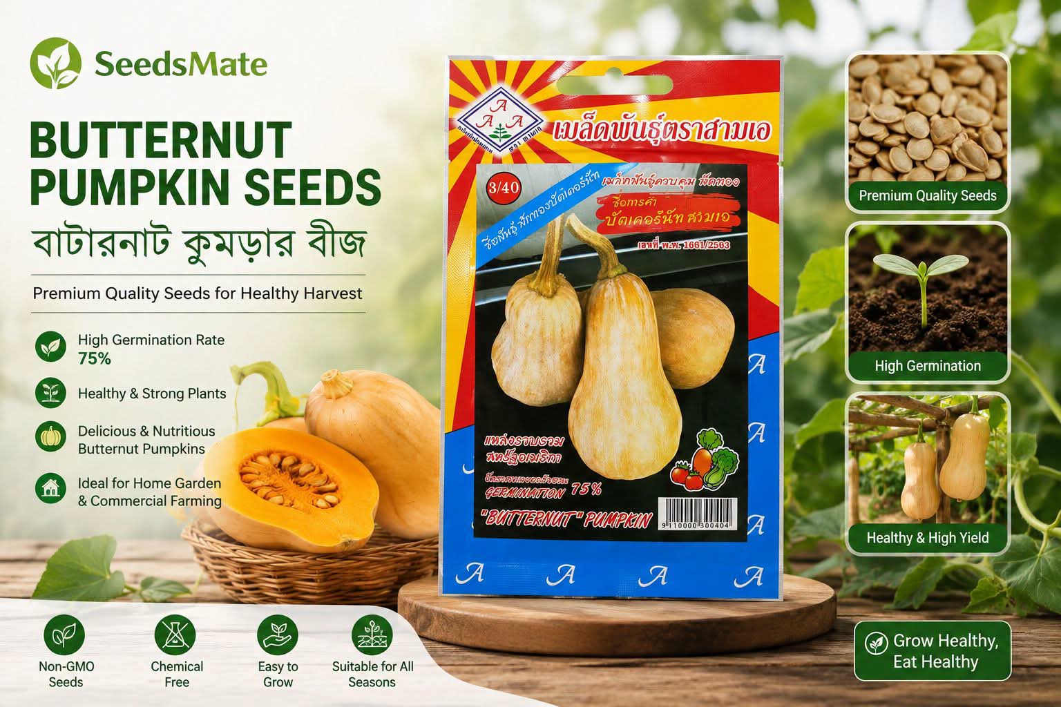 Butternut Pumpkin Seeds | বাটারনাট কুমড়ার বীজ