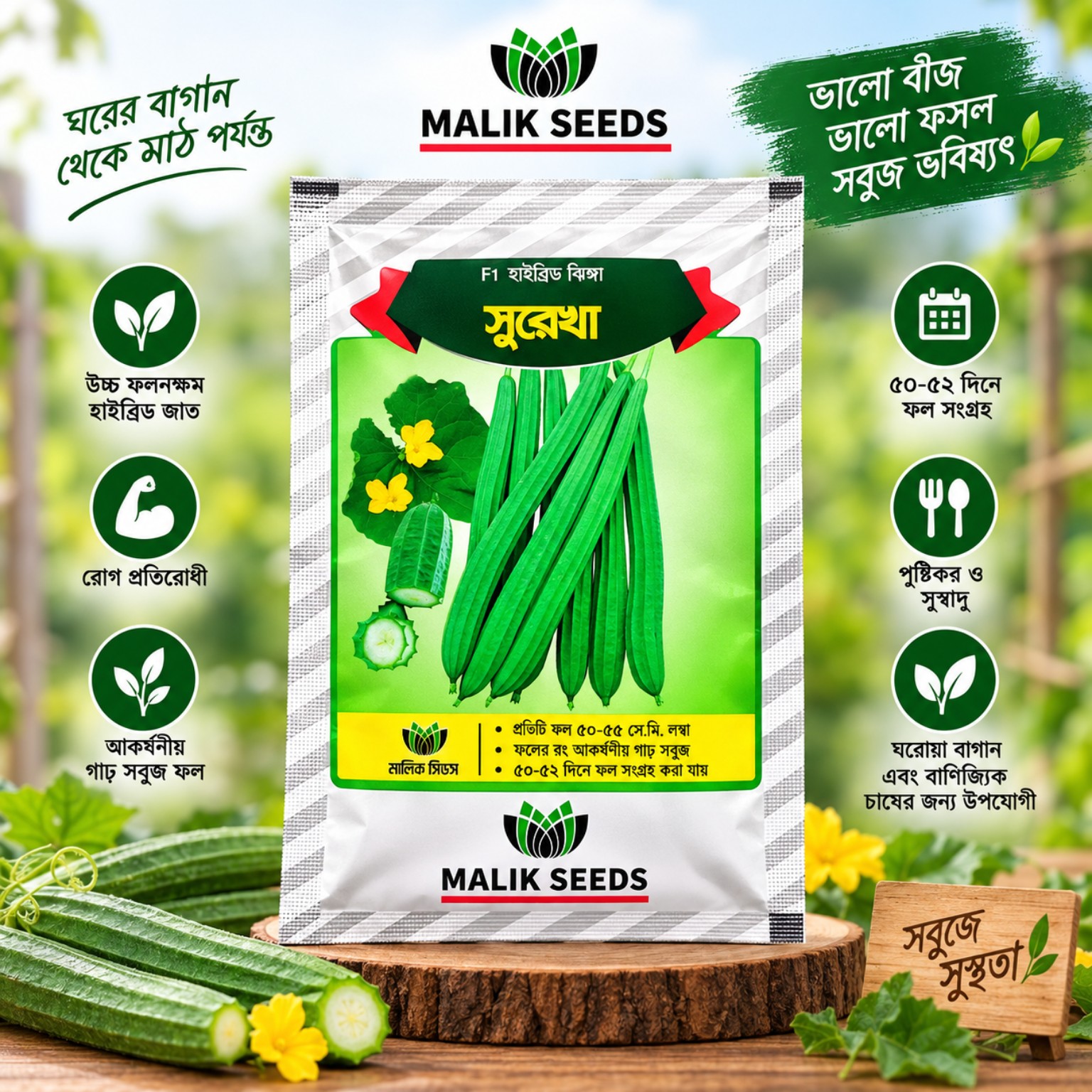সুরেখা F1 হাইব্রিড ঝিঙা বীজ মালিক সিডস