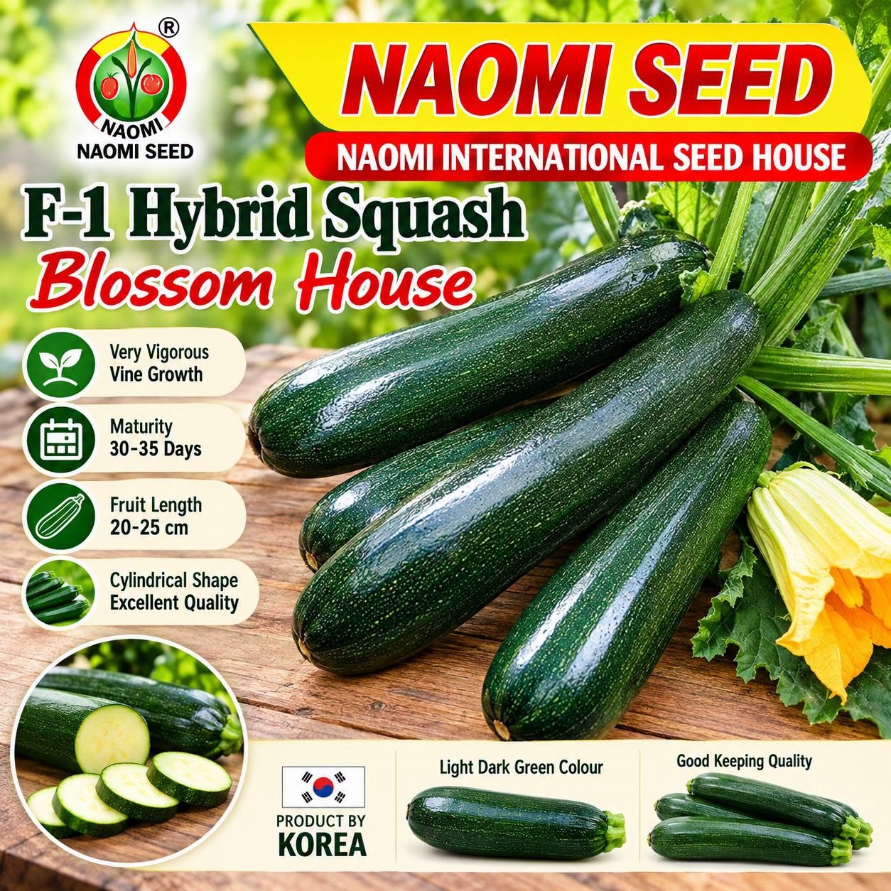 Naomi F1 Hybrid Squash Blossom House Seeds